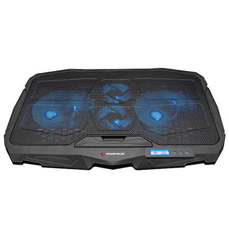 ADDISON RAMPAGE 17" AD-RC4 Mavi Ledli 2*125mm+2*70mm Işıklı Fan Notebook Soğutucu Stand