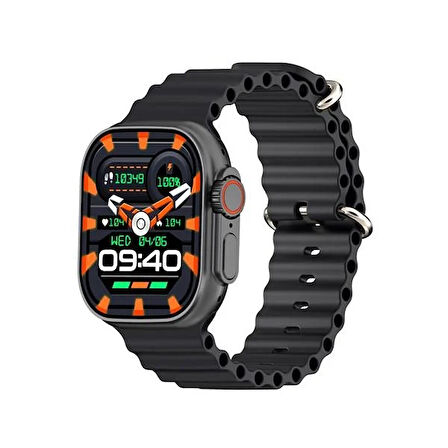 Hytech W69 Watch IOS ve Android Uyumlu MActive 2.05" inç Geniş Ekranlı Siyah Akıllı Saat