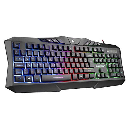 RAMPAGE KM-404 ARGENTI Rainbow Aydınlatmalı USB Gaming Combo Q Klavye + Kulaklık + Mouse + Mousepad