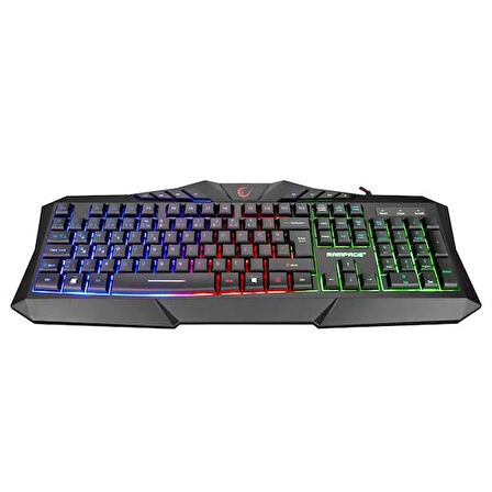 RAMPAGE KM-404 ARGENTI Rainbow Aydınlatmalı USB Gaming Combo Q Klavye + Kulaklık + Mouse + Mousepad