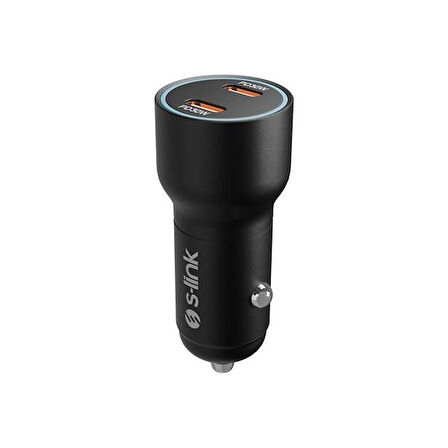 S-LINK SL-AC60 60W PD 3.0 PD 30W + PD30W Siyah Araç Şarj Cihazı