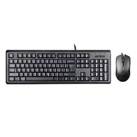 A4 TECH KR-9276 USB Q Trk Optic Mouse Suya Dayanıklı Siyah Multimedya Klavye - Mouse Set