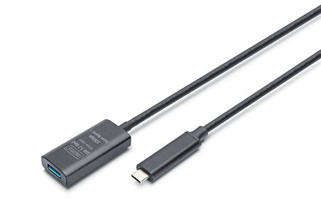 DIGITUS Active USB-C Extension Cable, 5m 10G, USB 3.2 Gen2, USB-C - USB-A (M/F)
