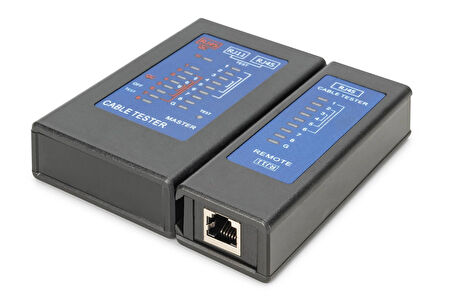DIGITUS Cable tester, network, RJ45, Single side Tester main device, remote unit, PoE tester, with case
