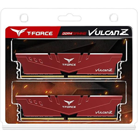 TEAM 32GB (2X 16GB) DDR4 3200MHZ CL16 DUAL KIT PC RAM T-FORCE VULCAN Z RED TLZRD432G3200HC16FDC01
