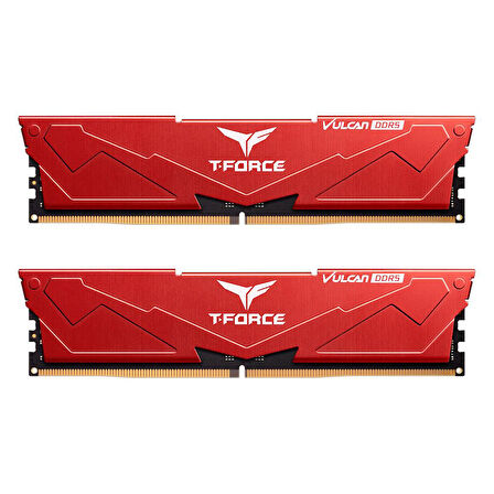 Team T-Force Vulcan Red 16GB 1x16GB 6000Mhz DDR5 CL38 Gaming Ram (FLRD516G6000HC38J01)
