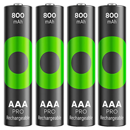 GP ReCyko Pro 800 mAh Ni-Mh 1.2 Volt AAA İnce Kalem Şarjlı Pil 4lü Paket