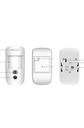 Ajax MotionCam (PhOD) Kuyumcu Kablosuz PIR Hareket Dedektörü Beyaz