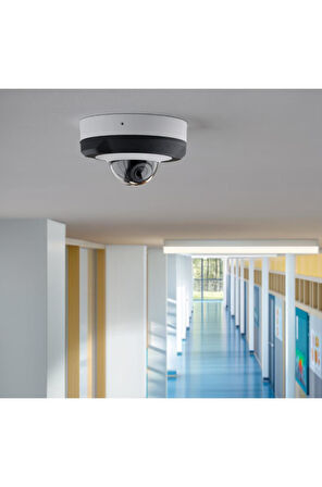 Ajax DomeCam Mini (8 Mp/2.8 mm) Kablolu AI destekli güvenlik IP kamerası  Beyaz