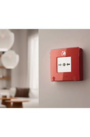 Ajax Manual Call Point Programlanabilir Senaryoya Sahip Kablosuz Sıfırlanabilir Düğme Kırmızı