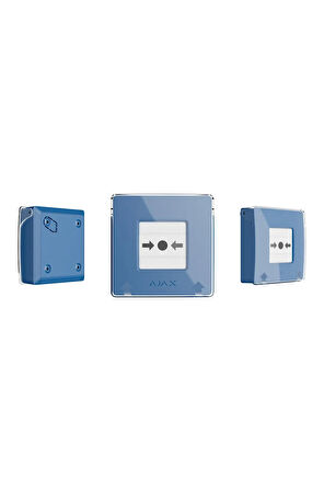 Ajax Manual Call Point Programlanabilir Senaryoya Sahip Kablosuz Sıfırlanabilir Düğme Mavi