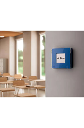 Ajax Manual Call Point Programlanabilir Senaryoya Sahip Kablosuz Sıfırlanabilir Düğme Mavi