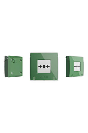 Ajax Manual Call Point Programlanabilir Senaryoya Sahip Kablosuz Sıfırlanabilir Düğme Yeşil