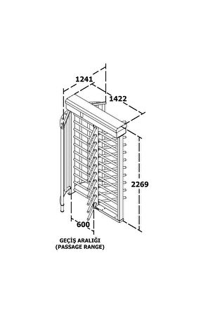 T2500D Single 3 Kollu Boy Turnike Tamamı Galvanizli (180 Kg)