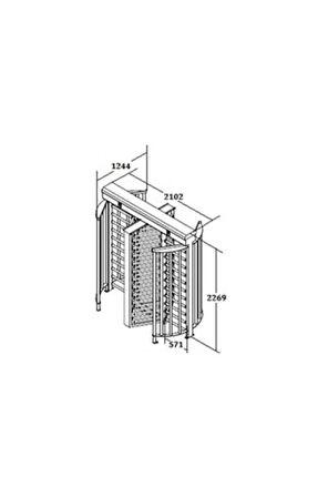 T2500D Double 3 Kollu Boy Turnike Tamamı Galvanizli (330 Kg)
