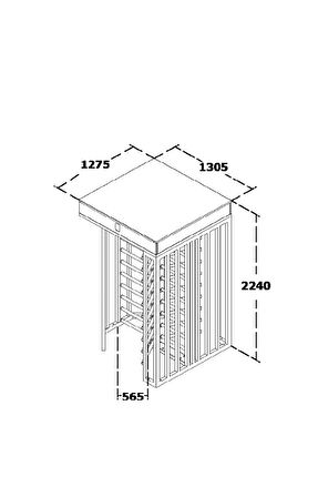 T2500K Single 3 Kollu ECO Boy Turnike Tamamı Boyalı (190 Kg)