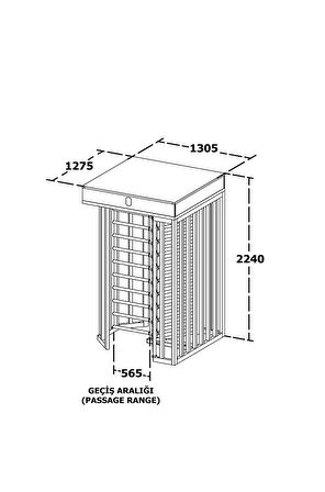 T2500K Single 3 Kollu Boy Turnike Galvaniz + Boyalı (230 Kg) 
