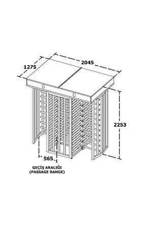 T2500K Double 4 Kollu ECO Boy Turnike Tamamı Paslanmaz (400 Kg)