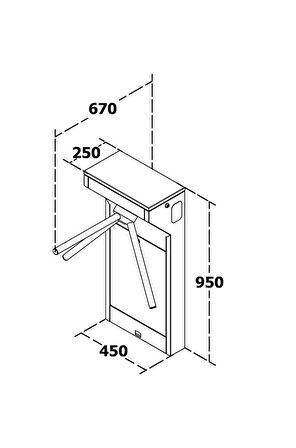 T345 Üç Kollu Elektromekanik Turnike (Eko) Jetonlu