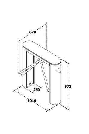 T250 GT Üç Kollu Elektromekanik Turnike