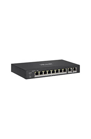 HILOOK NS-0310P-60(B), 8Port, Megabit, PoE 60W, 2 Port Gigabit Uplink, Long Range 250Metre, Yönetilemez, Masaüstü Switch