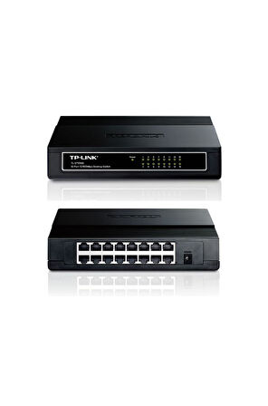 TP-LINK TL-SF1016D, 16 Port, MegaBit, Yönetilemez, Masaüstü Switch