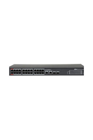 DAHUA PFS3228-24GT-360, 24 Port, GigaBit, PoE 360W, 2 Port GigaBit Uplink, 2 Port GigaBit Combo SFP, Rack Mount Switch