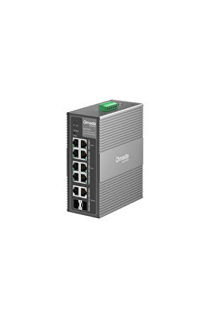 OMADA IES210GPP Industrial, 10 Port Gigabit, 6 Port Poe+, 2 Port Poe++, 2 Port Combo SFP, 240W, Yönetilebilir Endüstriyel Switch