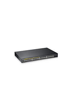 ZyXEL GS1900-48HP V2, 48 Port, Gigabit, 24 Port PoE 170W, 2 Port GigaBit SFP, Yönetilebilir, Rackmount Switch
