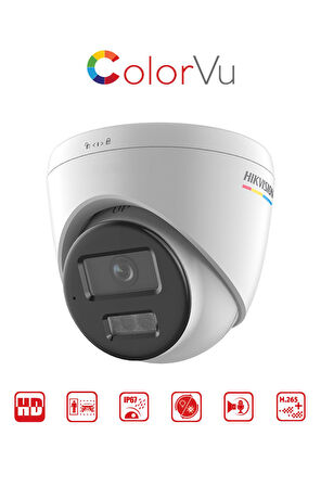 DS-2CD1347G2H-LIUF - 4MP ColorVu + Smart Hybrid Light Turret Network Kamera