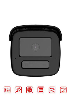 DS-2CD2T43G2-LIS2U/SL - 4M Smart Hybrit Light  Bullet Network Kamera Acusens WDR