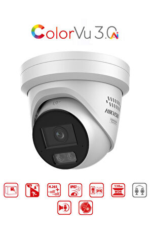 DS-2CD2347G3-LIS2UY/SL - 4M ColorVu + Smart Hybrid Turret Network Kamera Live Gaurd WDR 