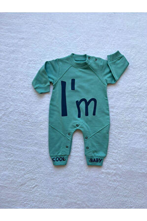 "I'm Cool Baby" Baskısıyla Miniklere Özel Şıklık ve Konforlu Unisex Bebek Tulum 3-12 Ay