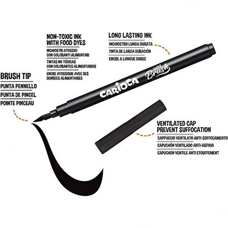 Çocuk Carioca Keçeli Boya Süper Brush Fırça Uçlu 10'lu 42937