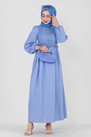 Firuze Elbise-Bebe mavi