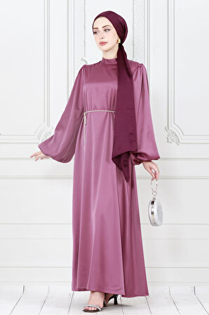 Balon Kol Bel İpi Taş Detaylı Ece Abiye-gülkurusu