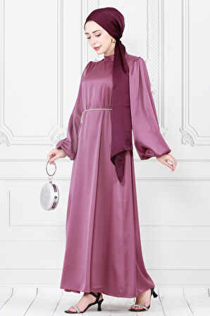 Balon Kol Bel İpi Taş Detaylı Ece Abiye-gülkurusu