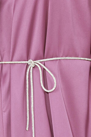 Balon Kol Bel İpi Taş Detaylı Ece Abiye-gülkurusu