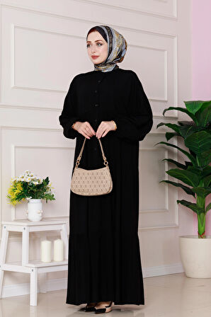 Robalı Azra Elbise-Siyah