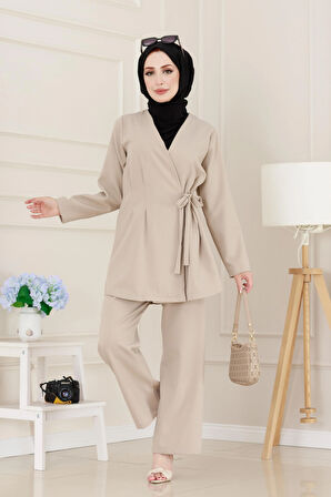 Yandan Bağlamalı HürremTakım-Bej