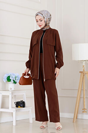 Tensel Allerli ikili Takım-Kahverengi