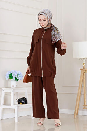 Tensel Allerli ikili Takım-Kahverengi