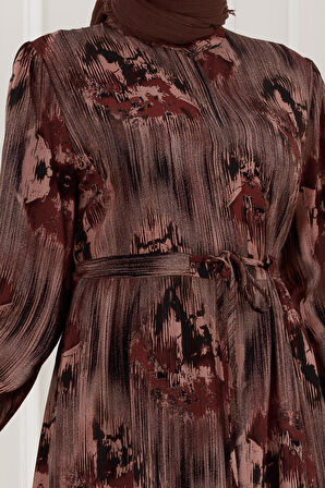 Beli Tünelli Hera Viscon Elbise-Siyah