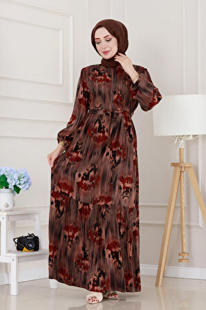 Beli Tünelli Hera Viscon Elbise-Siyah