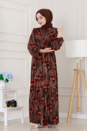 Beli Tünelli Hera Viscon Elbise-Siyah