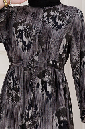 Beli Tünelli Hera Viscon Elbise-Antrasit