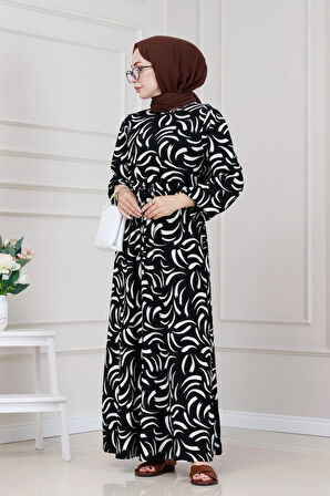 Beli Tünelli Karin Elbise-Siyah