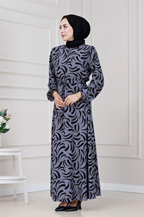 Beli Tünelli Karin Elbise-Gri