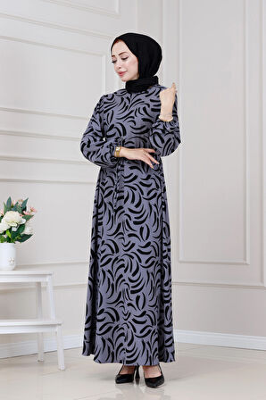 Beli Tünelli Karin Elbise-Gri