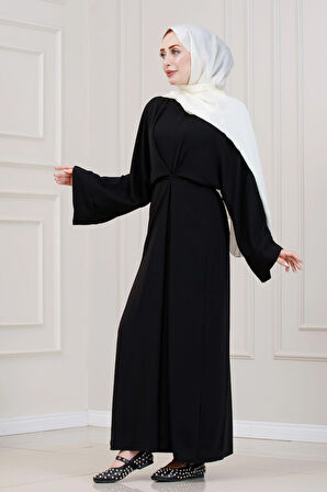 Bağlamalı Maria Elbise-Siyah